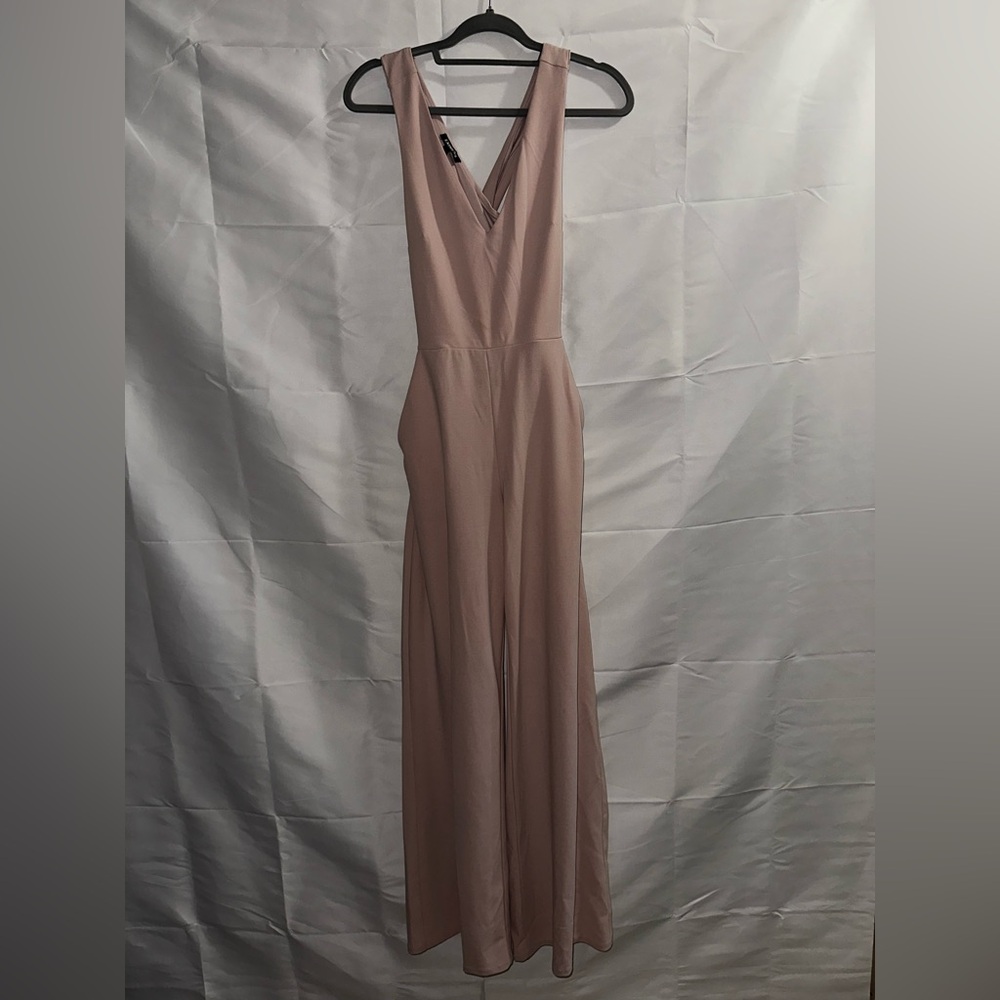 Express Blush Pink V-Neck Jumpsuit